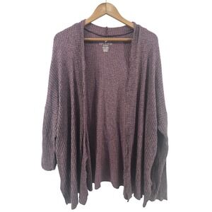 American Eagle Outfitters Soft & Sexy Plush Waffle Knit Cardigan Purple XL